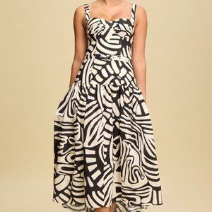 Black Luxxel Tribal Midi Dress